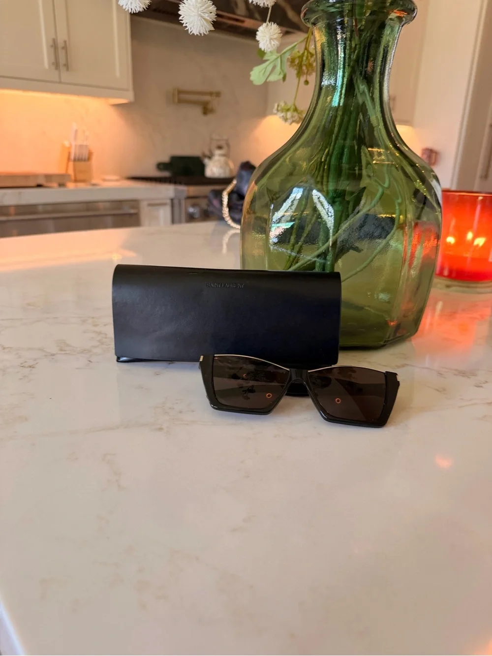 Saint Laurent Oversized Black Rectangular Sunglasses